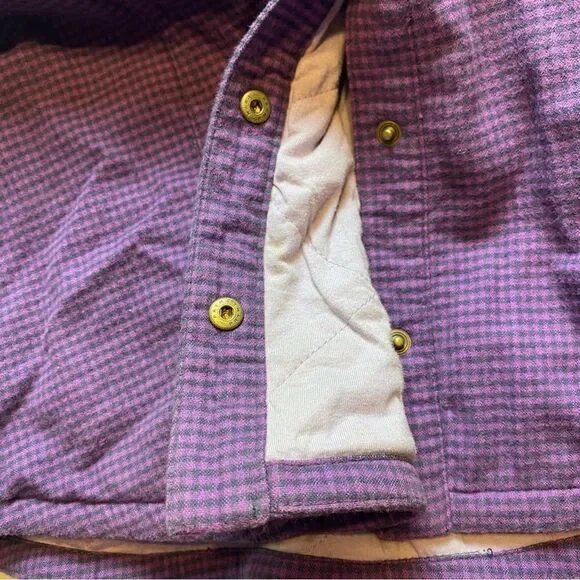 L.L. Bean Purple and Black Checked/Plaid Lined Shacket Size Large - Picture 8 of 14